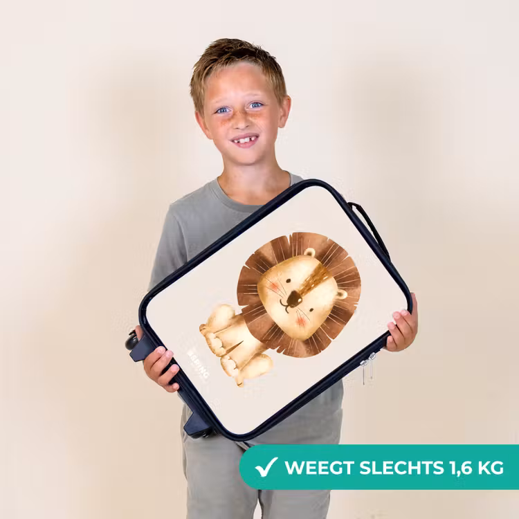 Kinderkoffer - Leeuw illustratie met beige achtergrond — 3