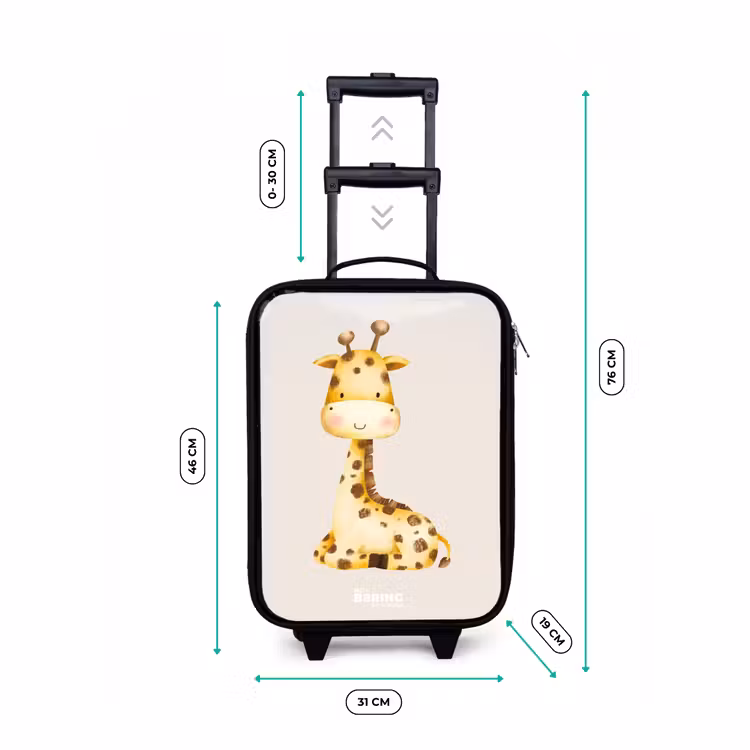 Kinderkoffer - Liggende giraffe illustratie op beige achtergrond — 7