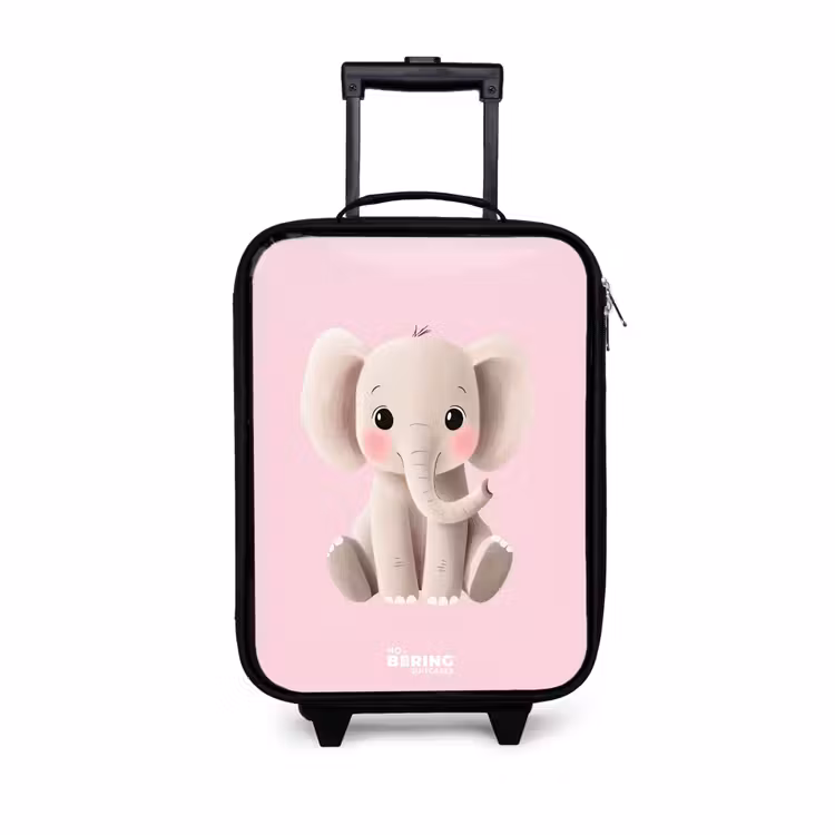 Kinderkoffers met naam - Olifant - Baby - Blosjes - Illustratie — 1