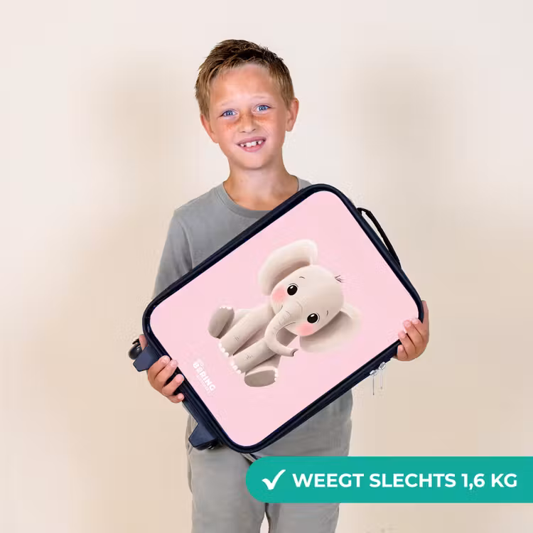 Kinderkoffers met naam - Olifant - Baby - Blosjes - Illustratie — 3
