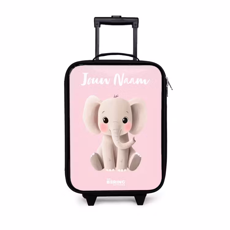 Kinderkoffers met naam - Olifant - Grijs - Baby - Slurf — 1