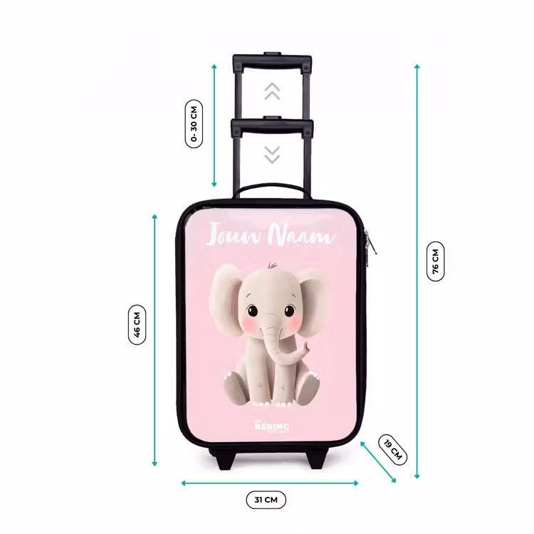 Kinderkoffers met naam - Olifant - Grijs - Baby - Slurf — 7