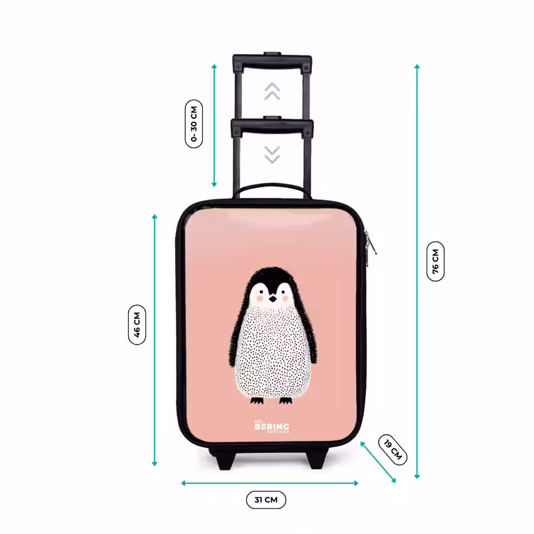 Kinderkoffers met naam - Pinguïn - Stippen - Roze - Minimalistisch — 7