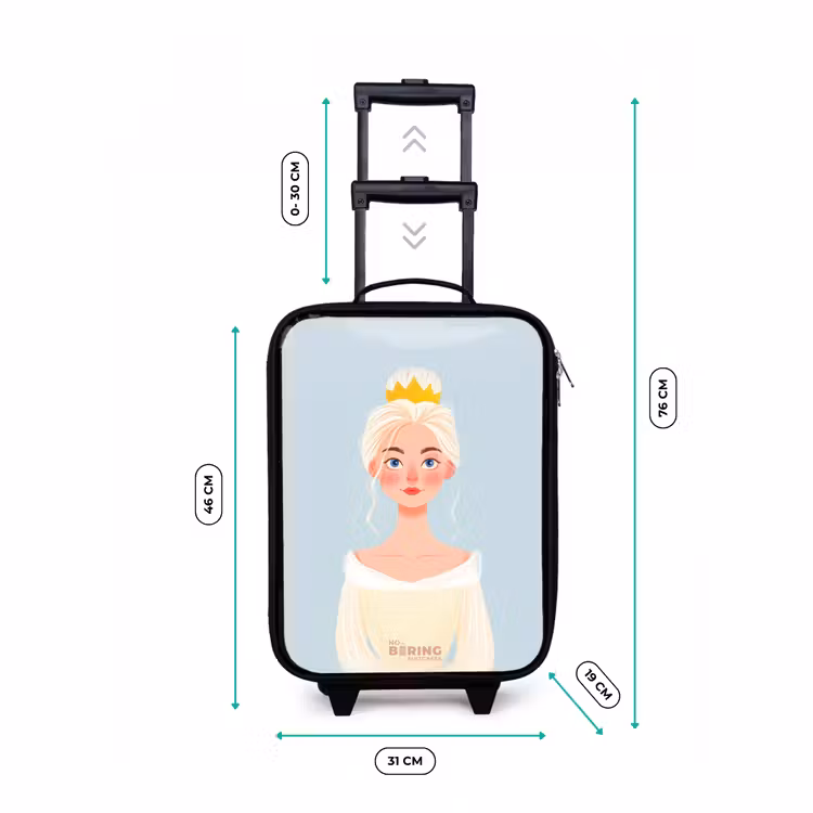 Kinderkoffer - Prinses met een gouden kroon - Blauw — 7