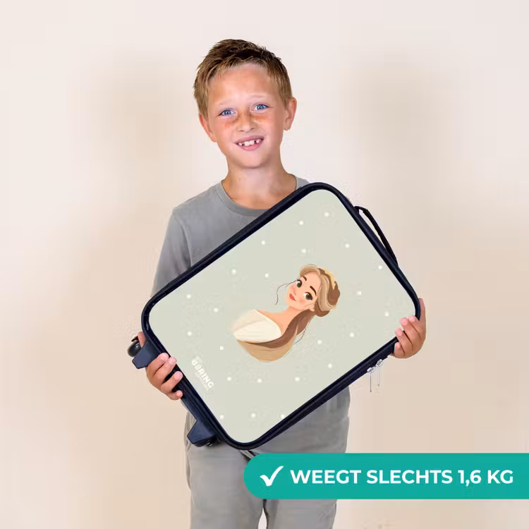 Kinderkoffer - Prinses met tiara op groene stippenachtergrond — 3