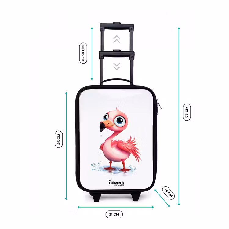 Kinderkoffers met naam - Roze flamingo in het water — 7