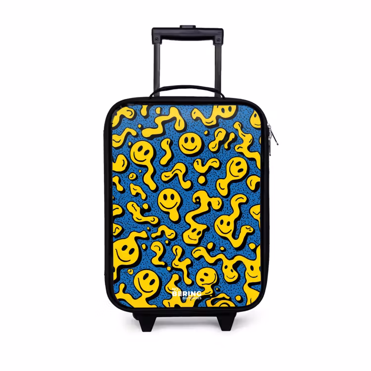 Kinderkoffers met naam - Smiley - Blauw - Geel — 1