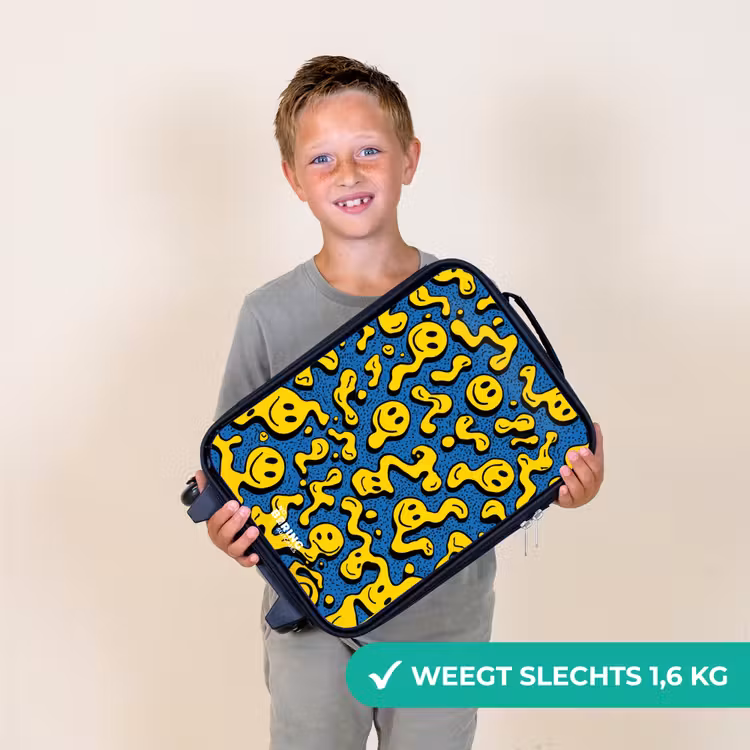 Kinderkoffers met naam - Smiley - Blauw - Geel — 3