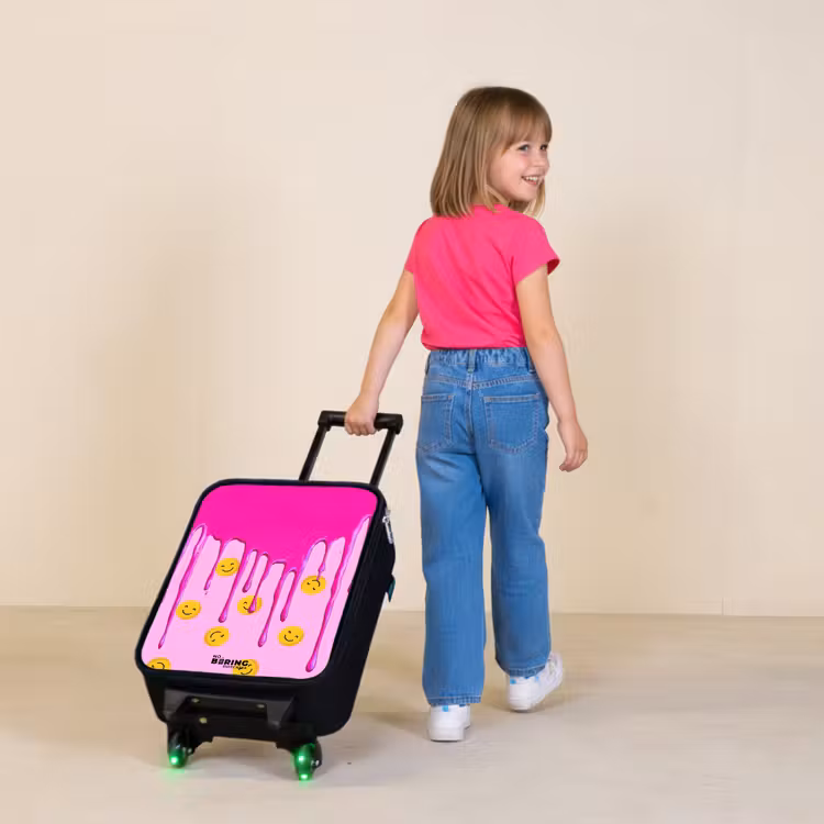 Kinderkoffers met naam - Verf - Smiley - Roze — 2