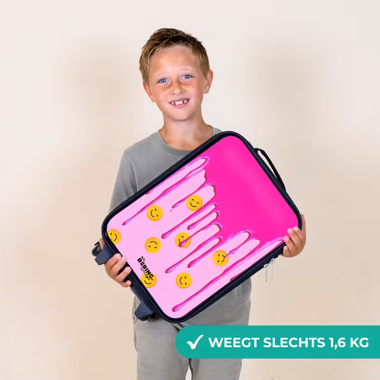 Kinderkoffers met naam - Verf - Smiley - Roze — 3