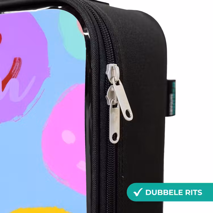 Kinderkoffers met naam - Vrolijk patroon van smileys — 6