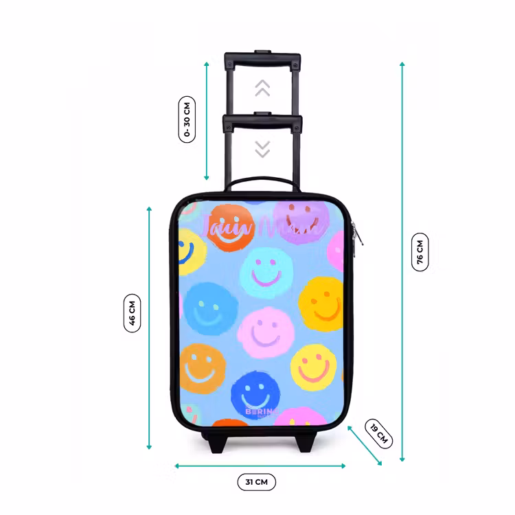 Kinderkoffers met naam - Vrolijk patroon van smileys — 7