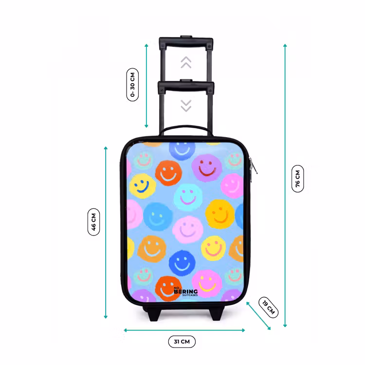 Kinderkoffers met naam - Vrolijk patroon van smileys — 7