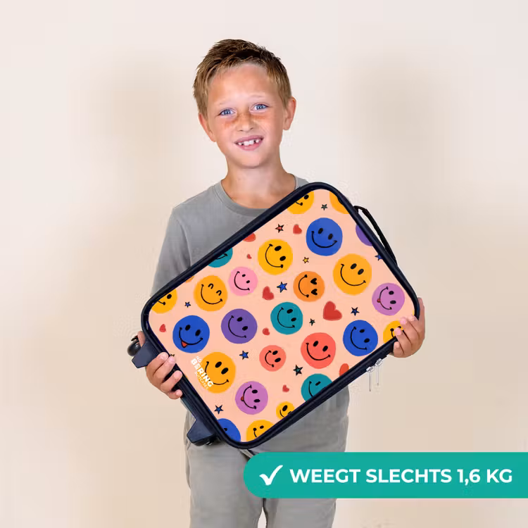 Kinderkoffers met naam - Vrolijk Smiley-patroon — 3