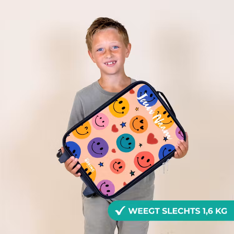 Kinderkoffers met naam - Vrolijk Smiley-patroon — 3