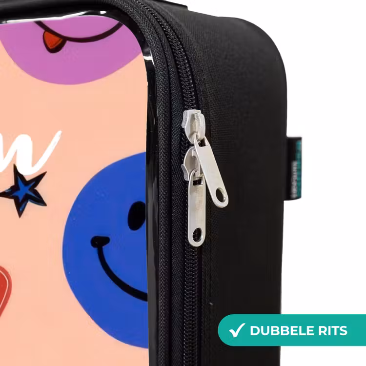 Kinderkoffers met naam - Vrolijk Smiley-patroon — 6