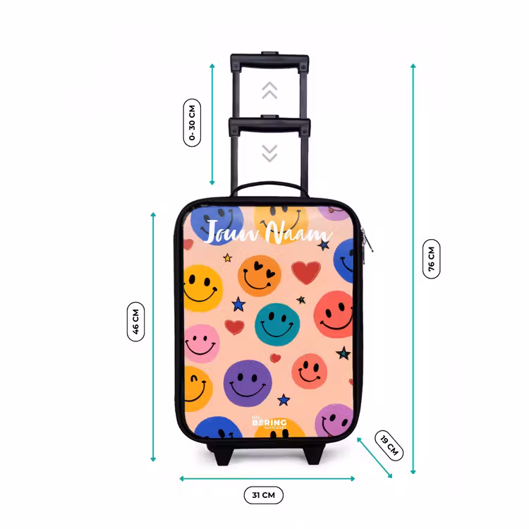 Kinderkoffers met naam - Vrolijk Smiley-patroon — 7
