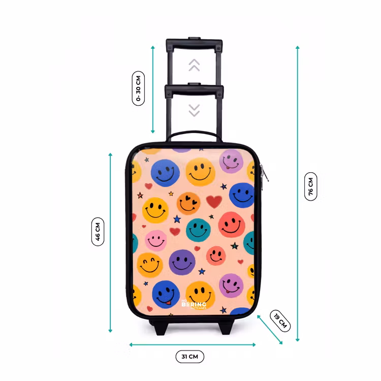 Kinderkoffers met naam - Vrolijk Smiley-patroon — 7