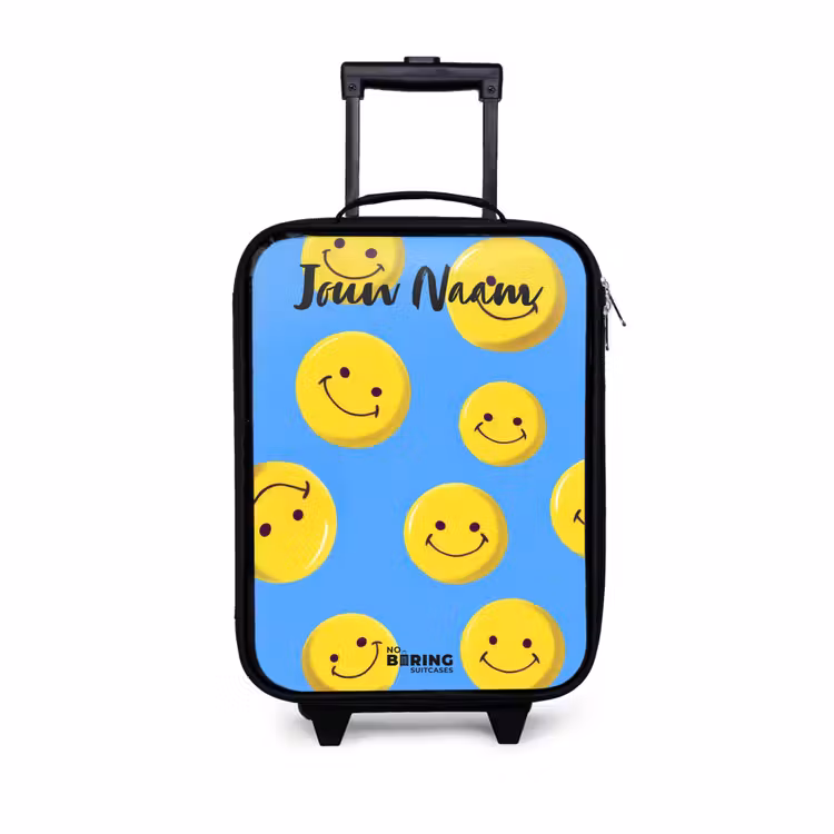 Kinderkoffers met naam - Vrolijke smileyregen — 1