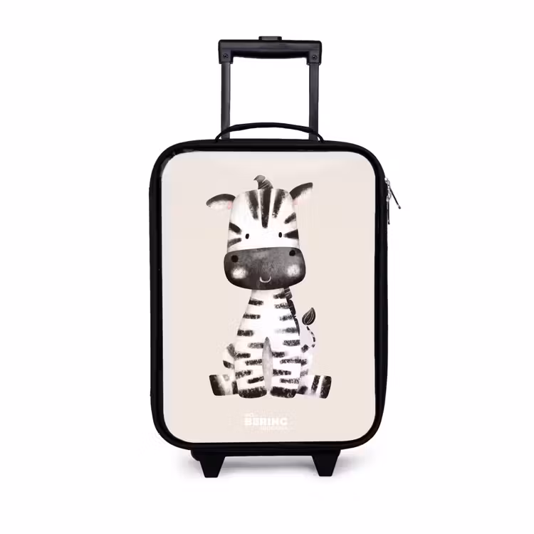 Kinderkoffer - Zebra portrettekening met beige achtergrond — 1