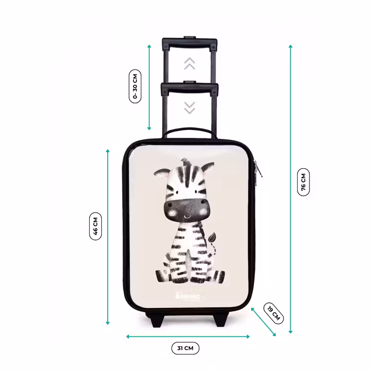 Kinderkoffer - Zebra portrettekening met beige achtergrond — 7