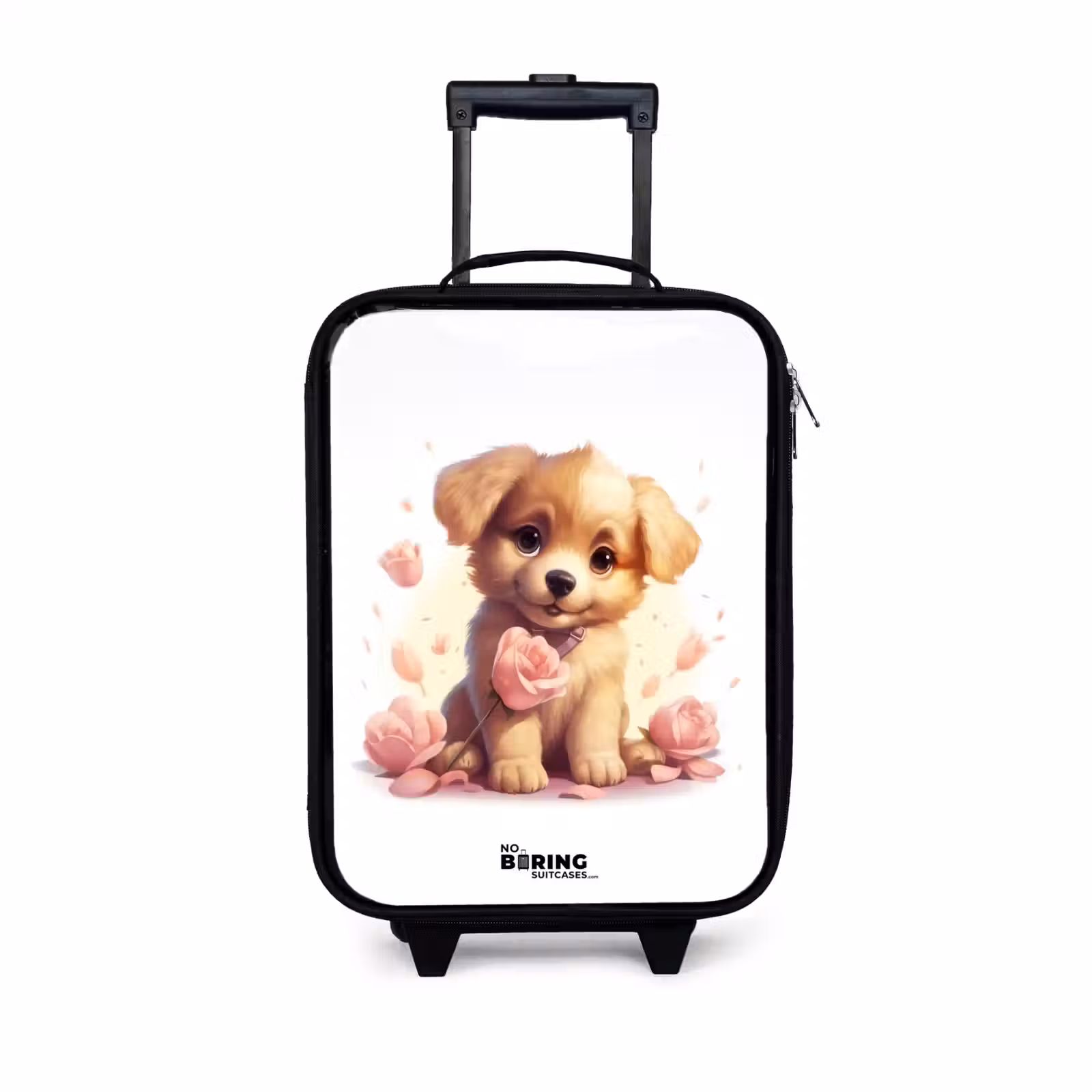 Kinderkoffer - Puppy met roze bloemen — 1