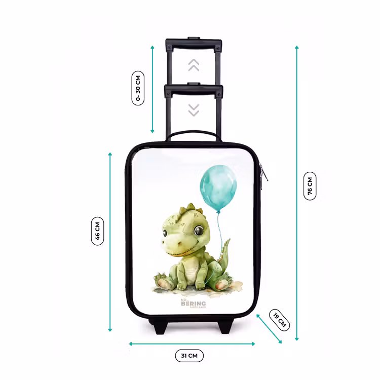 Kinderkoffers met naam - Dino met blauwe ballon — 7
