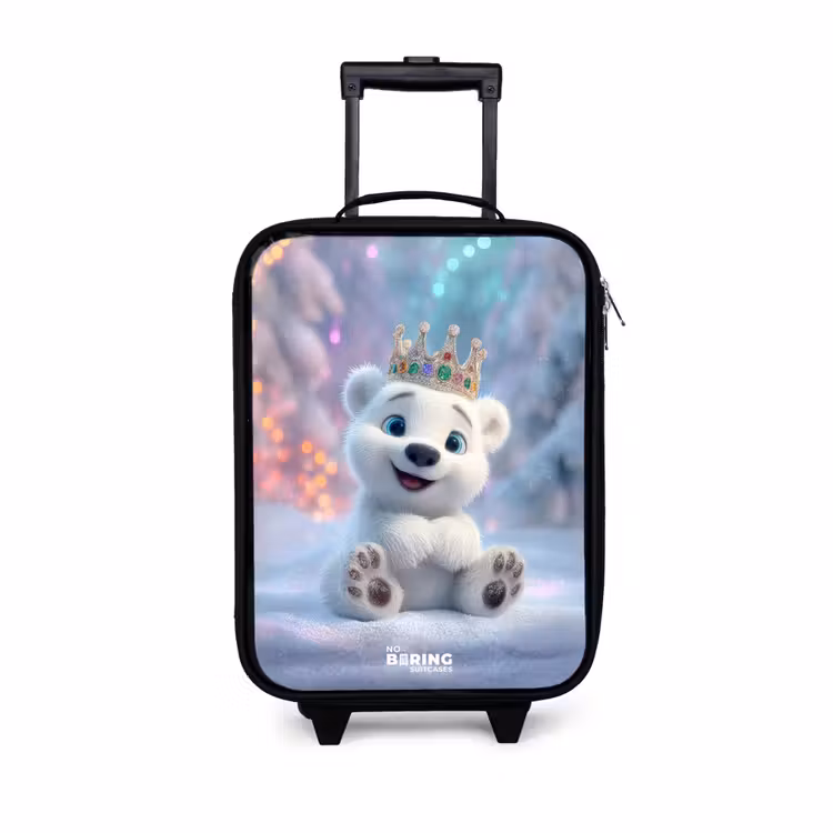 Kinderkoffers met naam - IJsbeer - Kroon - Winter — 1