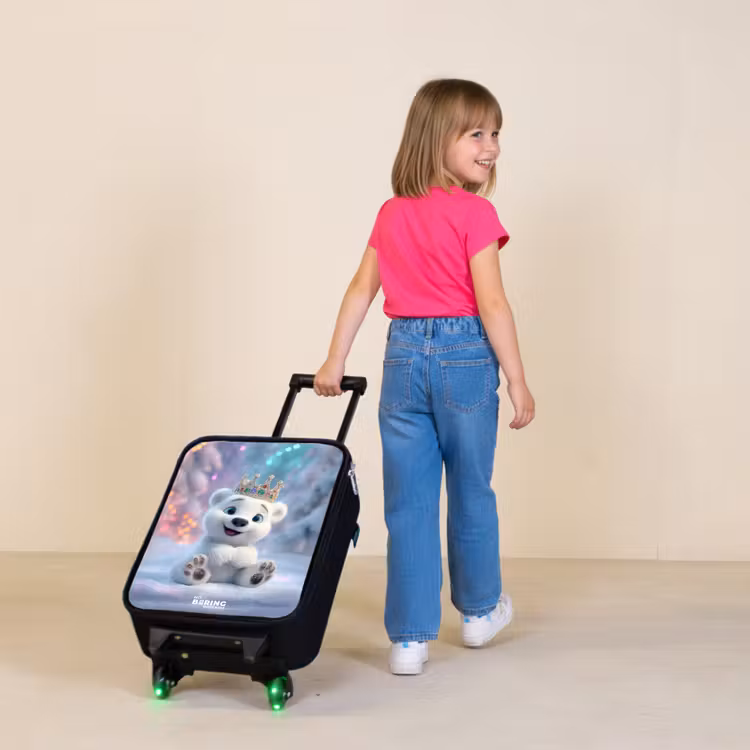 Kinderkoffers met naam - IJsbeer - Kroon - Winter — 2