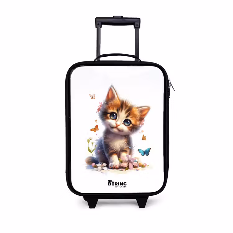 Kinderkoffer - Portret van een kitten omringd door vlinders — 1