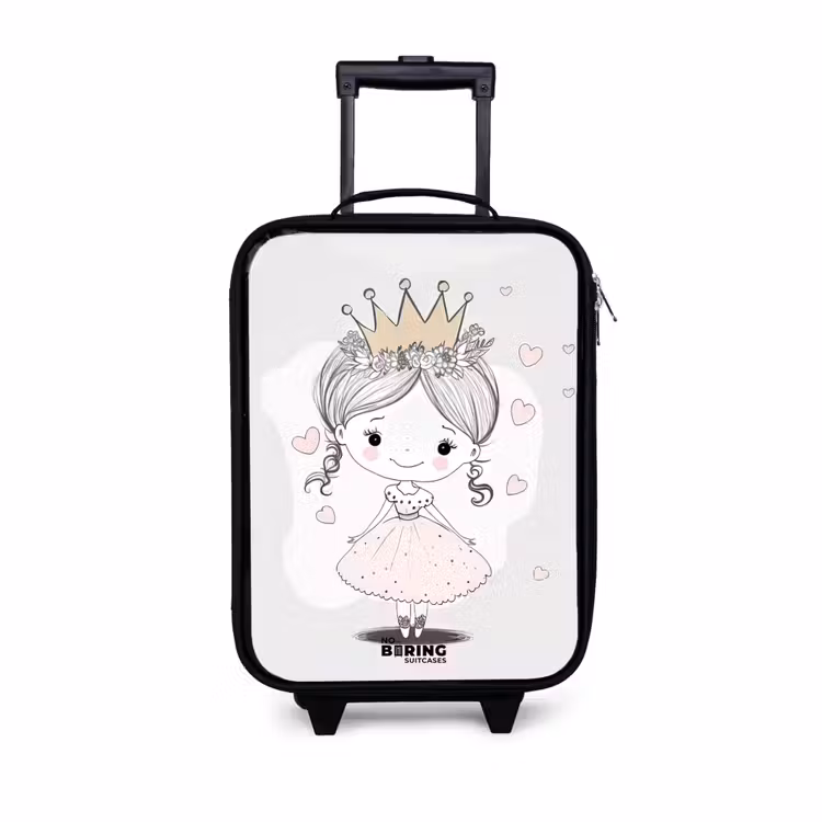 Kinderkoffer - Prinses met kroon en roze hartjes — 1