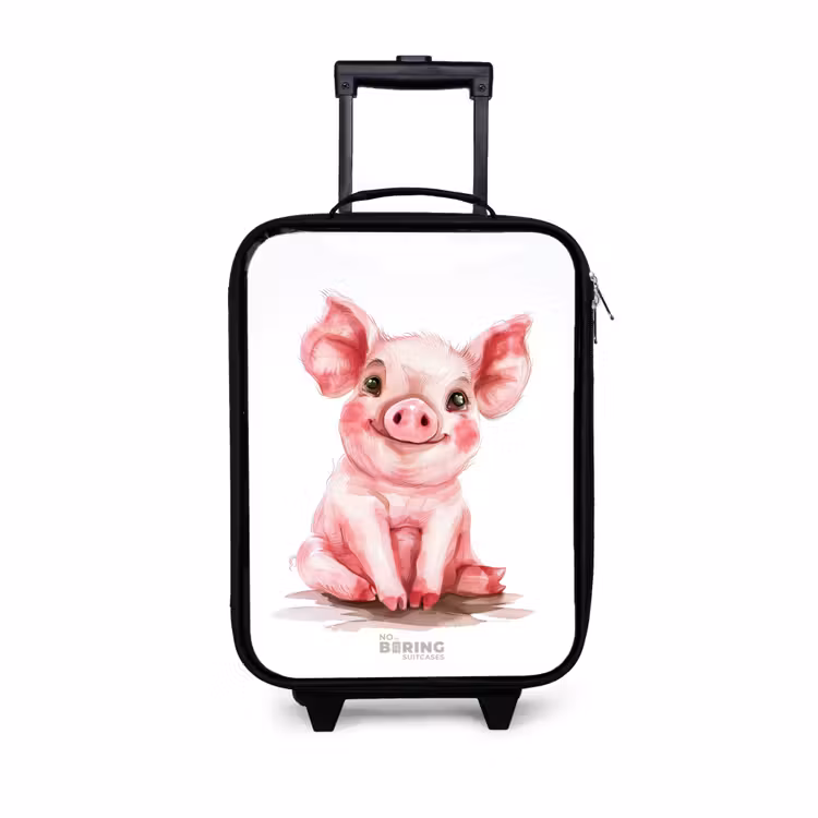 Kinderkoffers met naam - Roze baby varken — 1