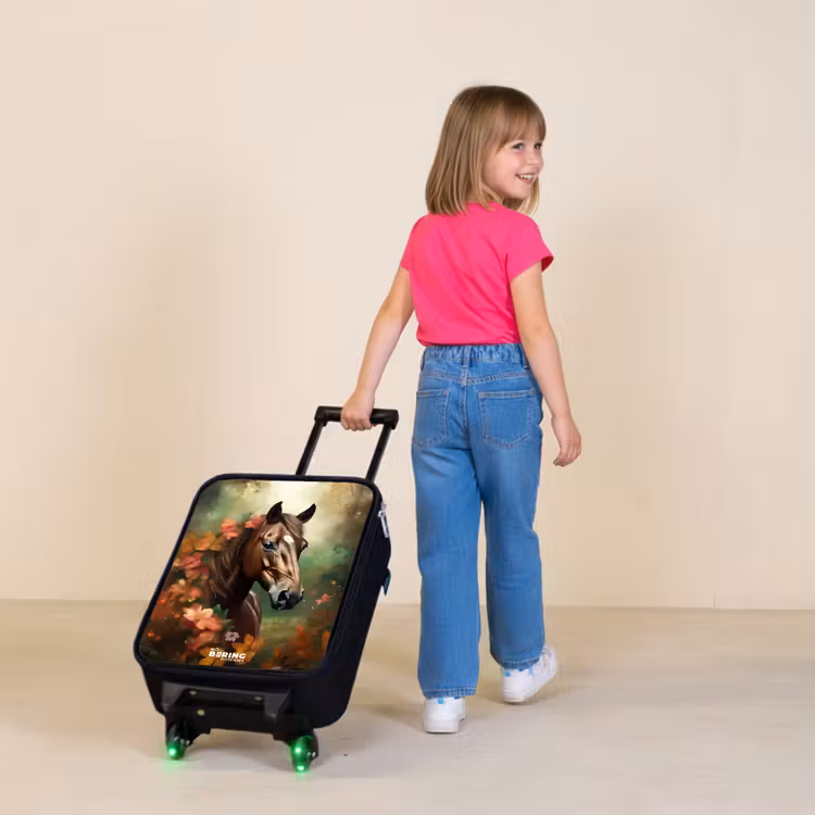 Kinderkoffer - Bruin paard tussen de bloemen — 2