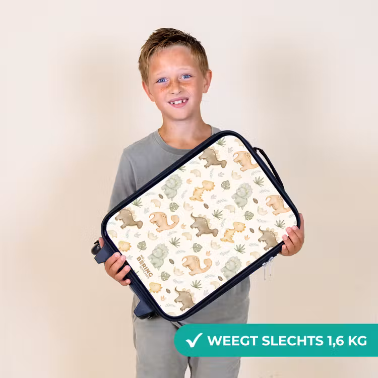 Kinderkoffer - Dino patroon in pastelkleuren — 3