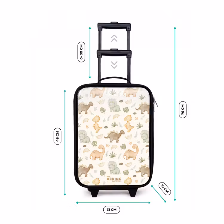 Kinderkoffer - Dino patroon in pastelkleuren — 7