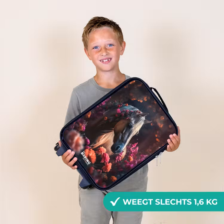 Kinderkoffer - Goudbruin paard tussen de bloemen — 3