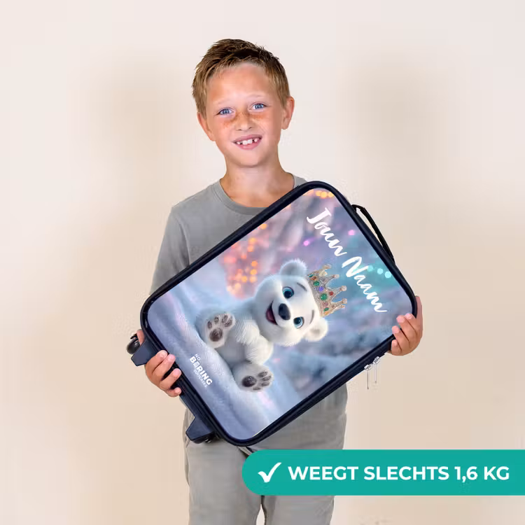 Kinderkoffers met naam - Ijsbeer - Kroon - Winter — 3