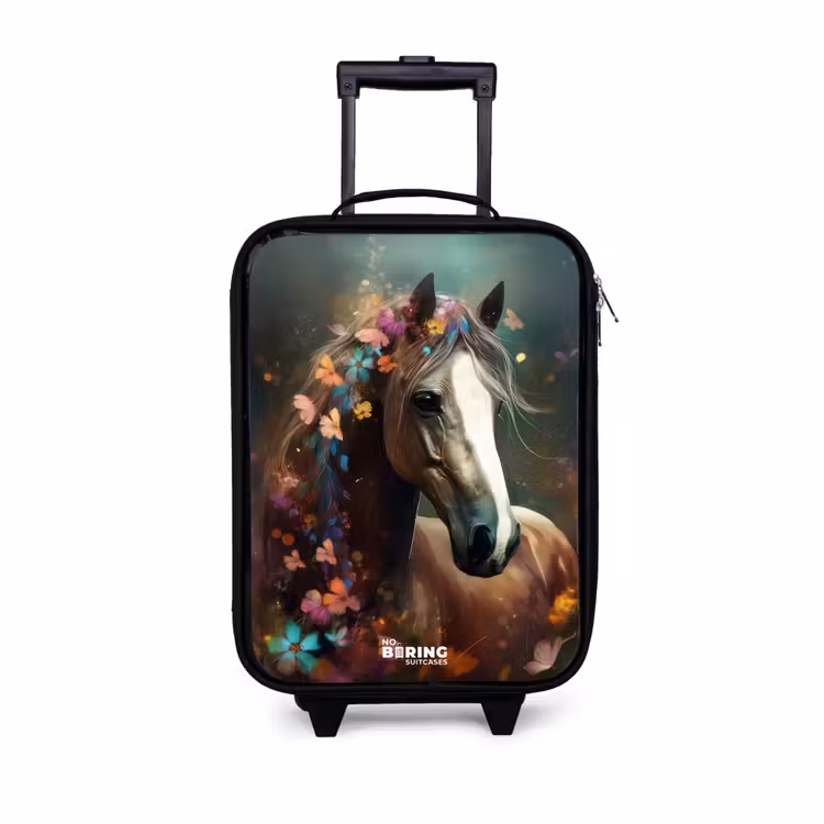 Kinderkoffer - Lichtbruin paard tussen de bloemen — 1