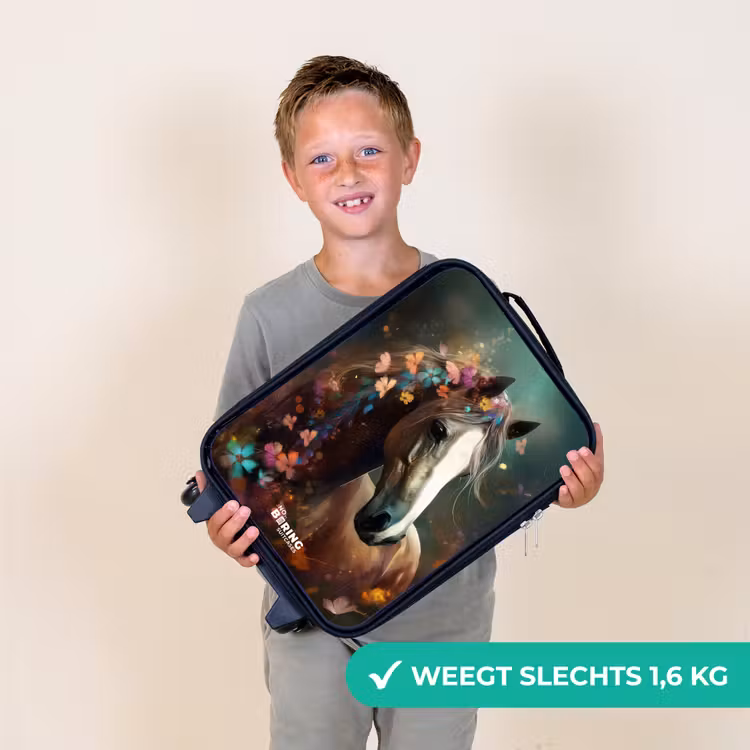 Kinderkoffer - Lichtbruin paard tussen de bloemen — 3