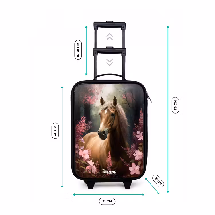 Kinderkoffer - Lichtbruin paard tussen de roze bloemen — 7