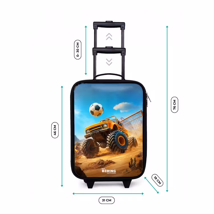 Kinderkoffer - Monstertruck scoort goal in woestijnstadion — 7
