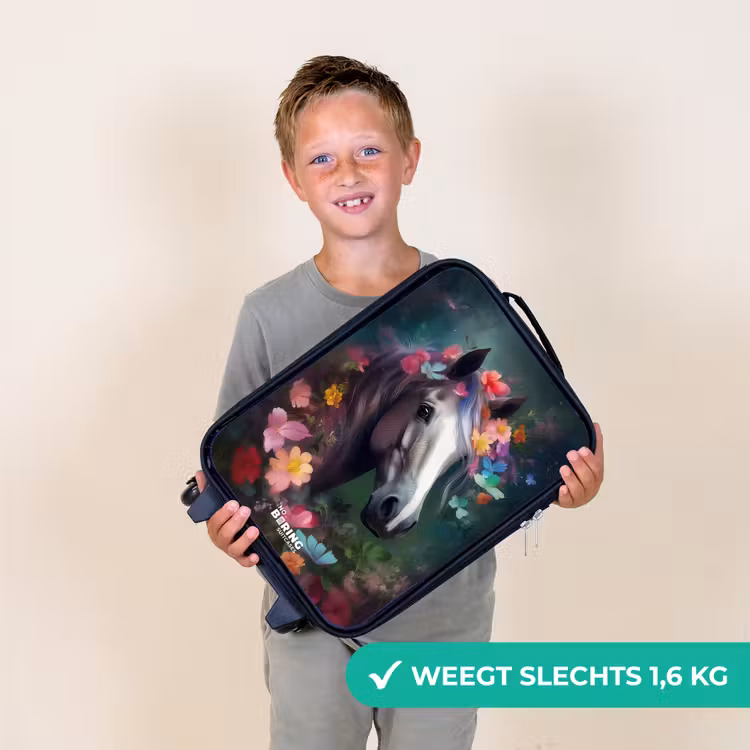 Kinderkoffer - Paard in kleurrijke bloemen — 3