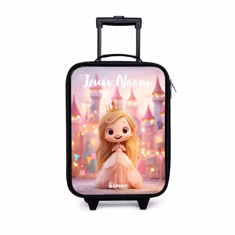 Kinderkoffers met naam - Prinses - Roze - Kasteel — 1