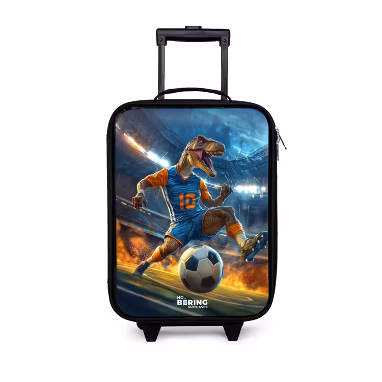 Kinderkoffer - T-Rex als voetballer in vol stadion — 1