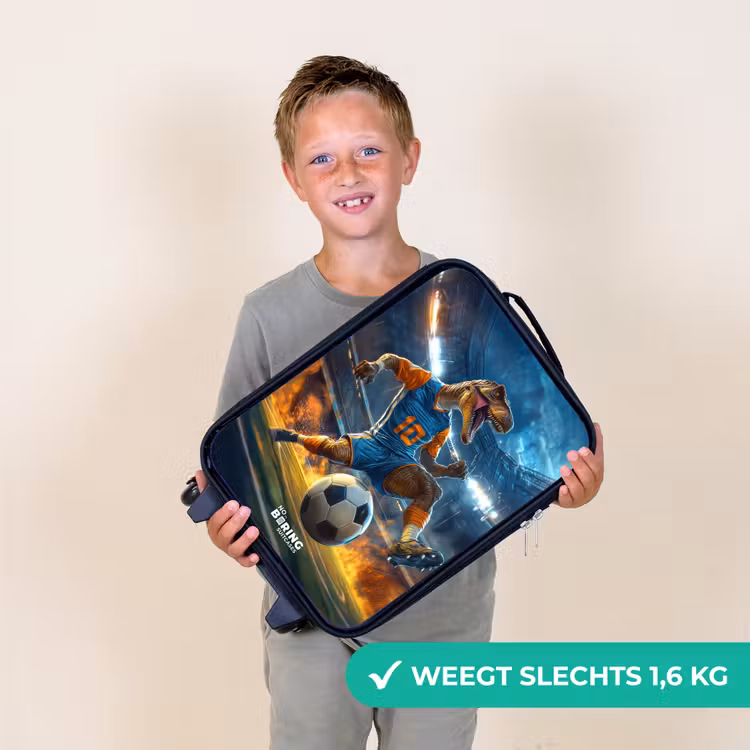 Kinderkoffer - T-Rex als voetballer in vol stadion — 3
