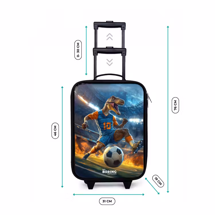 Kinderkoffer - T-Rex als voetballer in vol stadion — 7