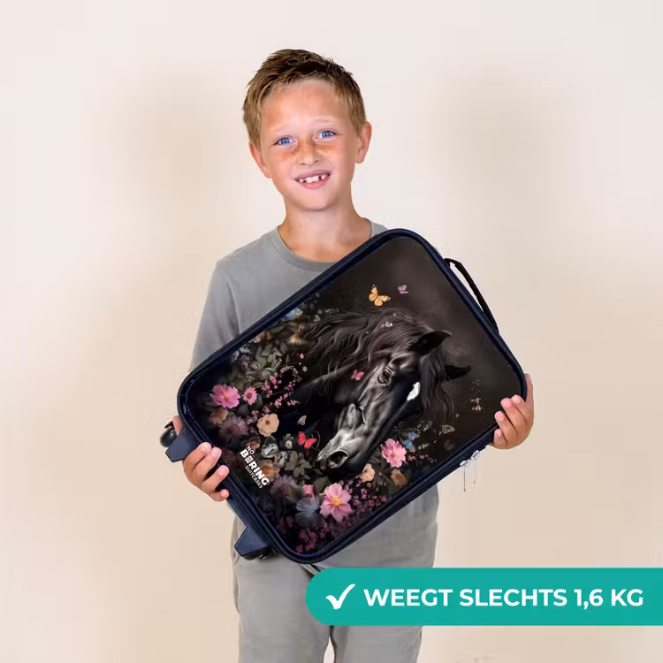 Kinderkoffer - Zwart paard in bloei — 3