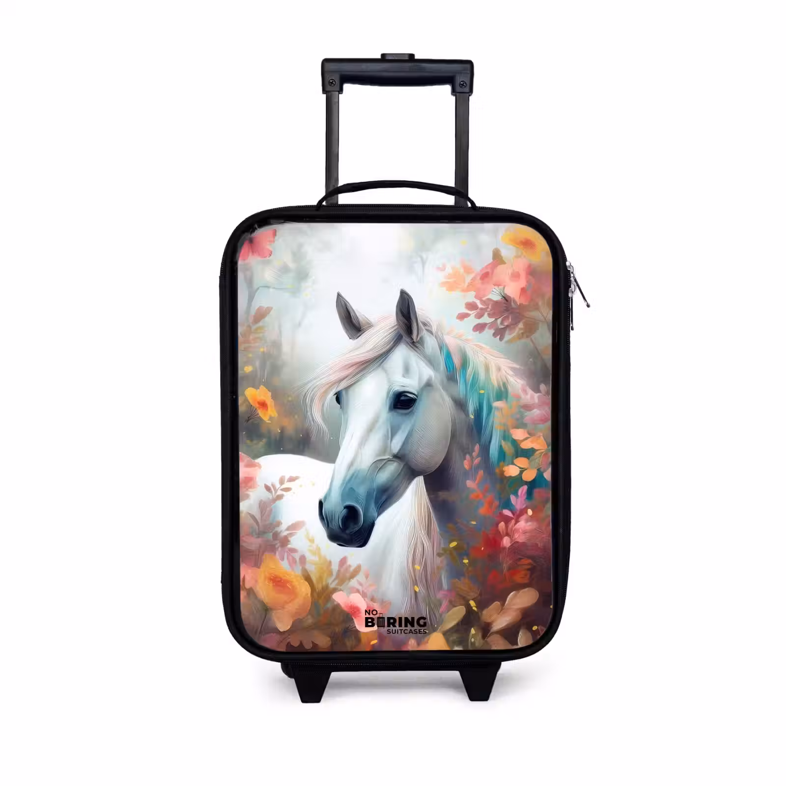 Kinderkoffer - Wit paard omringd door bloemen — 1