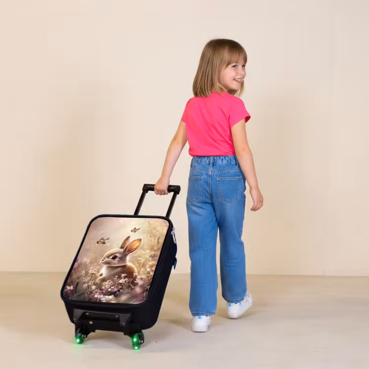 Kinderkoffers met naam - Bloemen - Bruin - Konijntje - Vlinder — 2