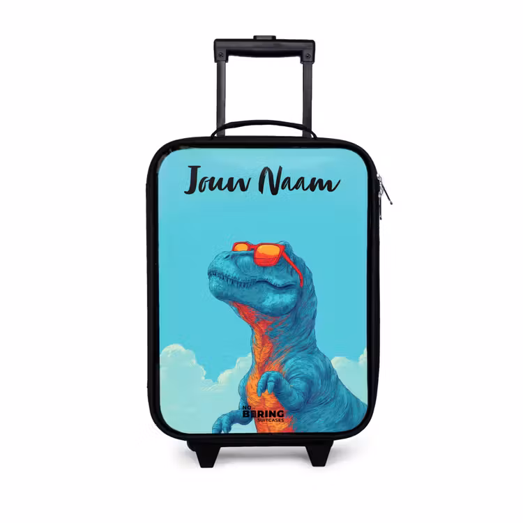 Kinderkoffers met naam - Dino - Zonnebril - Blauw — 1